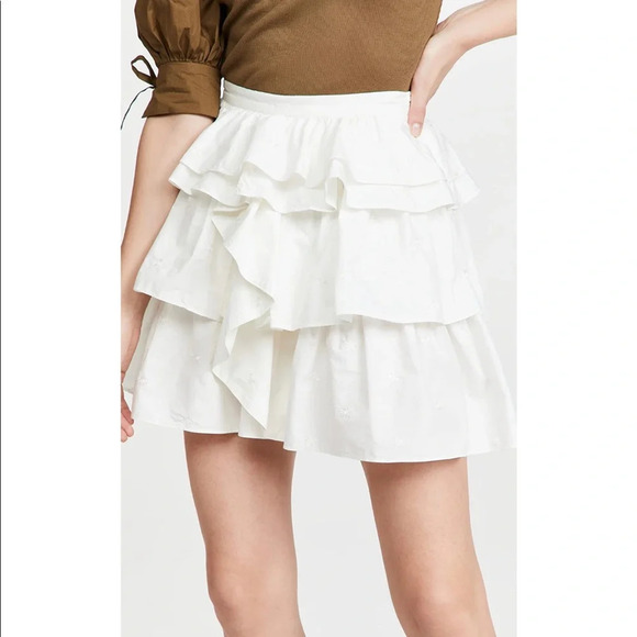 NWT Ulla Johnson Alyssa Mini Skirt Size in Pristine White Size 2 $395 - Picture 2 of 8